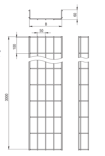 Лоток проволочный прямой усиленный диаметр проволоки 5 мм ППУ5.400.60.3000.10.6